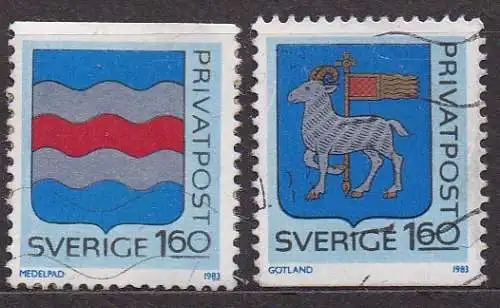 Schweden, Mi-Nr. 1234 + 1235 gest., Provinzwappen