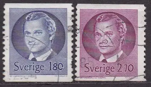 Schweden, Mi-Nr. 1243 + 1244 gest., König Carl XVI. Gustav