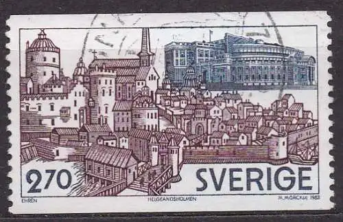 Schweden, Mi-Nr. 1251 gest., Wiederaufbau des Reichstagsgebäudes