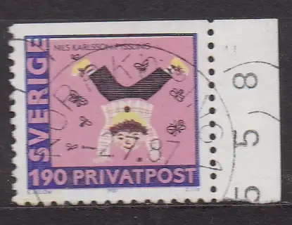 Schweden, Mi-Nr. 1435 gest., 80. Geburtstag von Astrid Lindgren