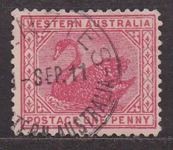 Australische Staaten - Westaustralien, Mi-Nr. 62 A gest., liegendes WZ, Schwan
