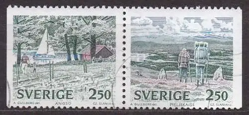 Schweden, Mi-Nr. 1582 + 1583 gest., ZD, Nationalpark Ängsö + Pieljekaise