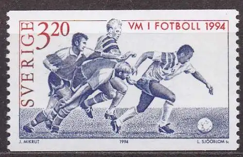 Schweden, Mi-Nr. 1834 **, Fußball-Weltmeisterschaft USA 1994