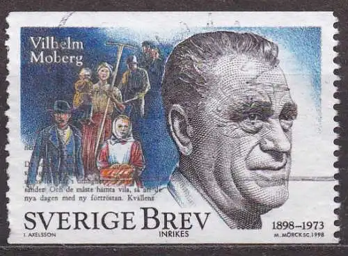 Schweden, Mi-Nr. 2070 gest., 100. Geburtstag von Vilhelm Moberg