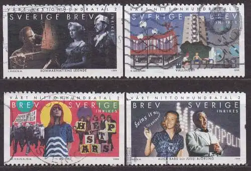Schweden, Mi-Nr. 2102, 2103, 2108 + 2111 gest., Das 20. Jahrhundert: Die Jahre 1939 - 1969