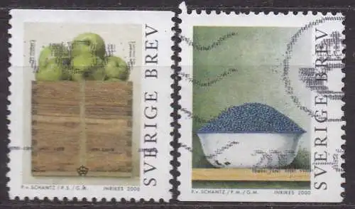 Schweden, Mi-Nr. 2179 - 2180 gest., kompl., Früchte