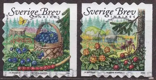 Schweden, Mi-Nr. 2413 + 2415 gest., Beeren