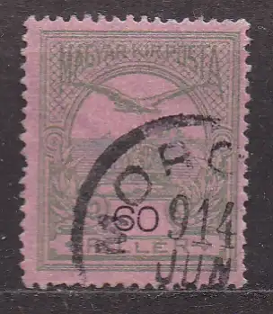 Ungarn, Mi-Nr. 123 X gest., Turul überfliegt Stephanskrone