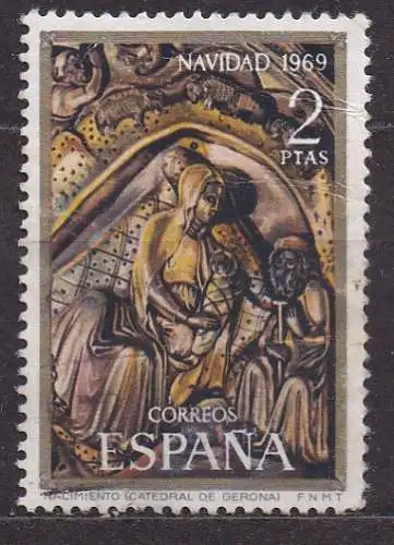 Spanien, Mi-Nr. 1838 gest., Weihnachten 1969