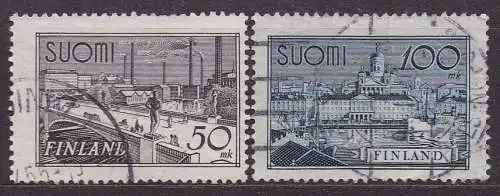 Finnland, Mi-Nr. 259 + 260 gest., Tampere + Helsinki