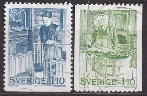 Schweden, Mi-Nr. 1008 D + 1009 C gest., Weihnachten 1977