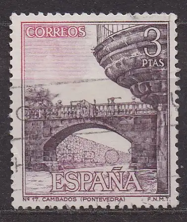 Spanien, Mi-Nr. 1563 gest., Sehenswürdigkeiten: Alte Brücke von Cambados