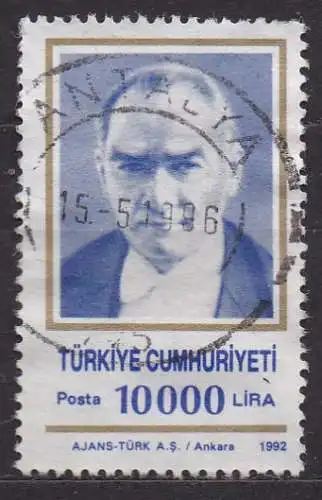 Türkei, Mi-Nr. 2951 gest., Staatspräsident Kemal Atatürk