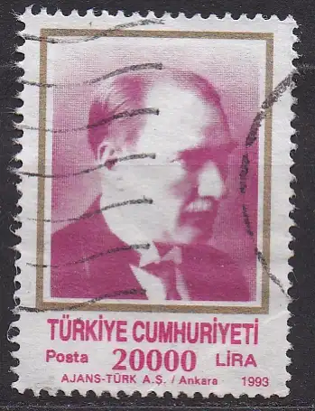 Türkei, Mi-Nr. 3001 C gest., Staatspräsident Kemal Atatürk