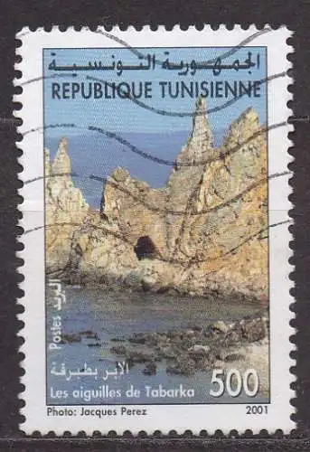 Tunesien, Mi-Nr. 1487 gest., Sehenswürdigkeiten: Felsnadeln von Tabarka
