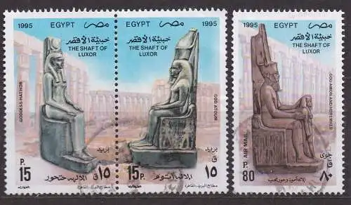 Ägypten - Arabische Republik, Mi-Nr. 1316 - 1318 gest., kompl., Kolossalstatuen aus Luxor
