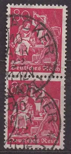 Deutsches Reich, Mi-Nr. 166 gest., senkrechter 2´er-Streifen, WZ Rauten
