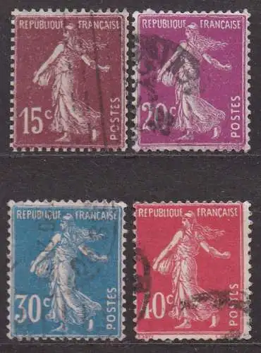 Frankreich, Mi-Nr. 184, 185, 187 + 189 gest., Säerin