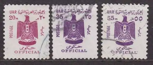Ägypten - VAR, Dienstmarke Mi-Nr. 16, 17 + 19 gest., Staatswappen