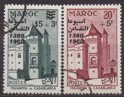 Marokko, Mi-Nr. 460 - 461 gest., kompl., Nationales Hilfswerk