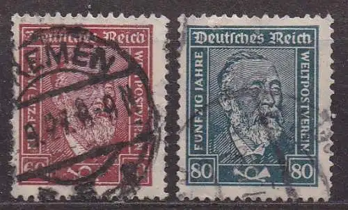 Deutsches Reich, Mi-Nr. 362 - 363 gest., kompl., Heinrich von Stephan