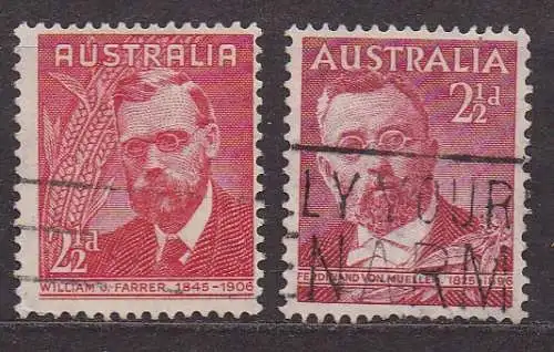 Australien, Mi-Nr. 191 - 192 gest., kompl., W. J. Farrer + F. v. Mueller
