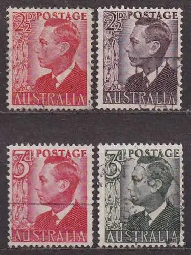 Australien, Mi-Nr. 200 - 203 gest.,kompl., König Georg VI.