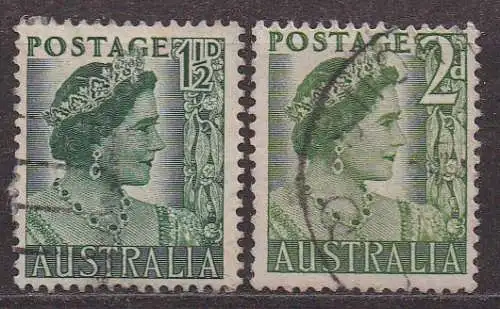 Australien, Mi-Nr. 204 - 205 gest., kompl., Königin Elisabeth