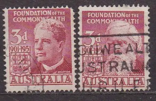 Australien, Mi-Nr. 209 + 210 gest., 50 Jahre Commonwwealth of Australia