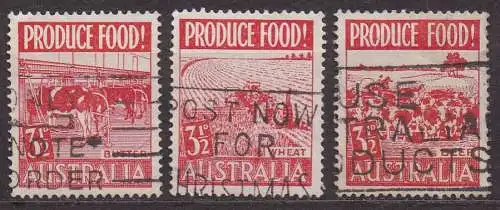 Australien, Mi-Nr. 226, 227 + 228 gest., Produkte dess Landes