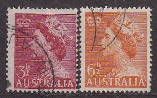 Australien, Mi-Nr. 229 - 230 gest., kompl., Königin Elisabeth II.