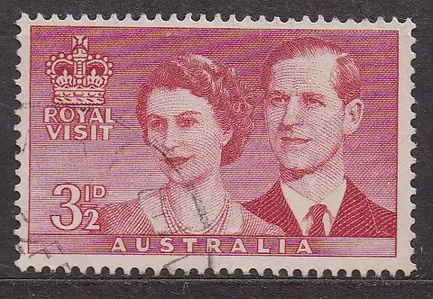 Australien, Mi-Nr. 242 I gest., Besuch des Königspaares