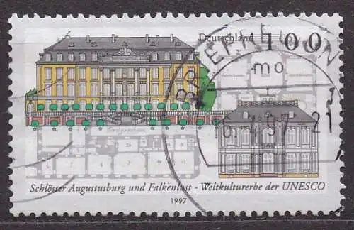BRD, Mi-Nr. 1913 gest., UNESCO-Welterbe - Schlösser Augustusburg und Falkenlust in Brühl