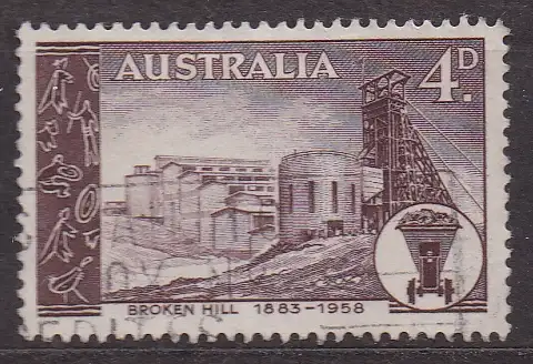 Australien, Mi-Nr. 285 gest., 75 Jahre Minenkonzession von Broken Hill