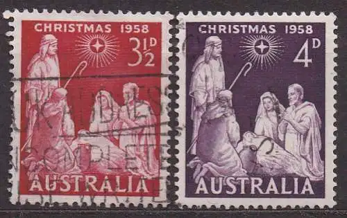 Australien, Mi-Nr. 286 - 287 gest., kompl., Weihnachten 1958