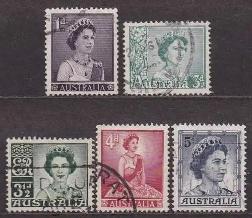Australien, Mi-Nr. 288 - 292 Ax gest., kompl., Königin Elisabeth II.