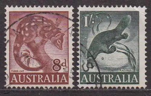 Australien, Mi-Nr. 295 x + 297 gest., Beutelmarder + Schnabeltier
