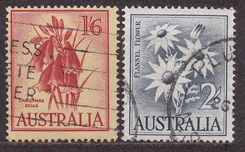 Australien, Mi-Nr. 298 + 299 gest., Weihnachtsglocken + Wollblume