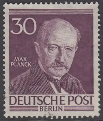BERLIN 1952 Michel-Nummer 099 postfrisch EINZELMARKE - Max Planck, Physiker