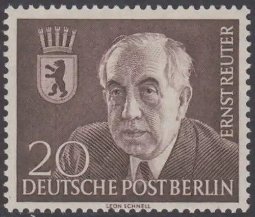 BERLIN 1954 Michel-Nummer 115 postfrisch EINZELMARKE - Prof. Dr. Ernst Reuter
