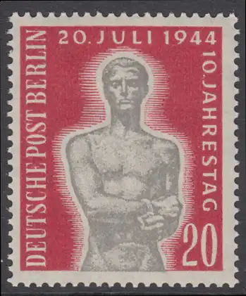BERLIN 1954 Michel-Nummer 119 postfrisch EINZELMARKE - Jahrestag des Attentats auf Adolf Hitler