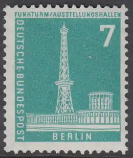 BERLIN 1956 Michel-Nummer 142 postfrisch EINZELMARKE - Berliner Stadtbilder: Funkturm