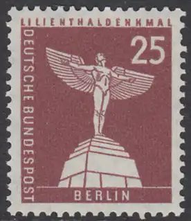 BERLIN 1956 Michel-Nummer 147 postfrisch EINZELMARKE - Berliner Stadtbilder: Lilienthal-Denkmal, Lichterfelde