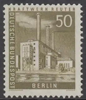 BERLIN 1956 Michel-Nummer 150 postfrisch EINZELMARKE - Berliner Stadtbilder: Kraftwerk Reuter