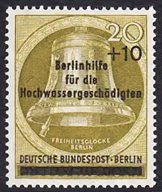 BERLIN 1956 Michel-Nummer 155 postfrisch EINZELMARKE - Berlinhilfe für die Hochwassergeschädigten