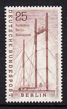 BERLIN 1956 Michel-Nummer 157 postfrisch EINZELMARKE - Deutsche Industrie-Ausstellung, Berlin