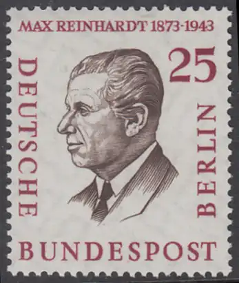 BERLIN 1957 Michel-Nummer 169 postfrisch EINZELMARKE - Männer aus der Geschichte Berlins: Prof. Max Reinhardt, österr. Theaterleiter