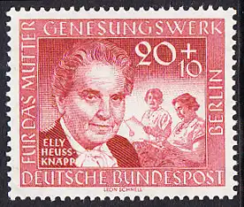 BERLIN 1957 Michel-Nummer 178 postfrisch EINZELMARKE - Deutsches Mütter-Genesungswerk