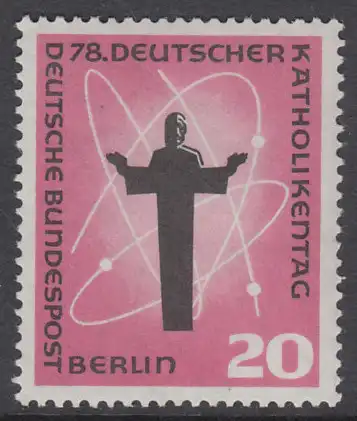 BERLIN 1958 Michel-Nummer 180 postfrisch EINZELMARKE - Deutscher Katholikentag, Berlin