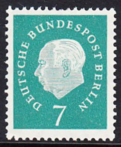 BERLIN 1959 Michel-Nummer 182 postfrisch EINZELMARKE - Bundespräsident Theodor Heuss
